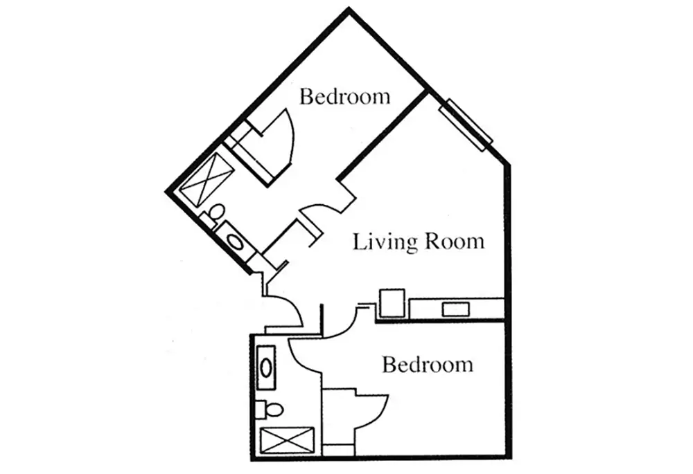 Anderson_Floor Plan_Two Bedrooms Classic Collection – Studio